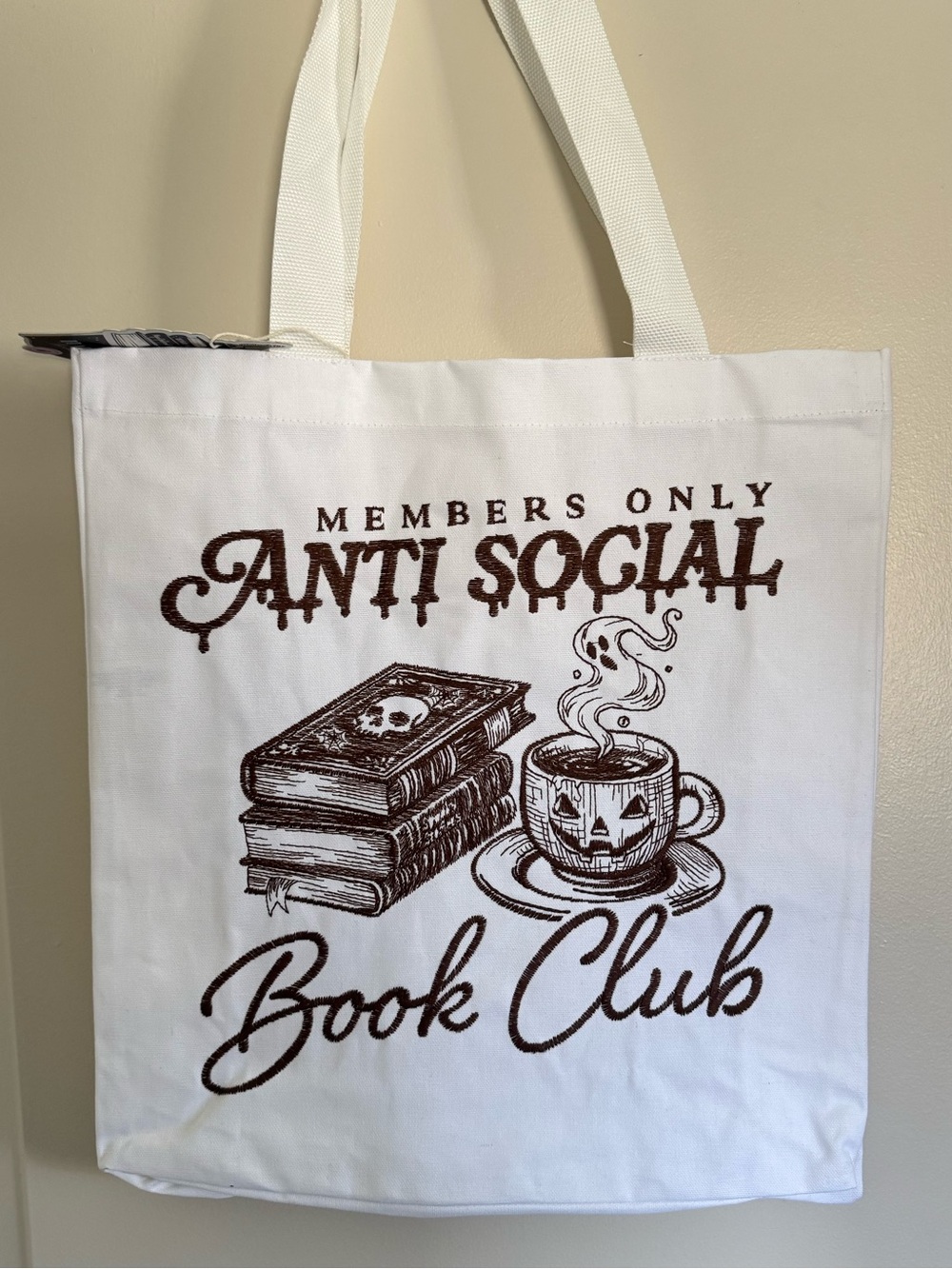 Members Only Halloween Inspired 'Anti Social Book Club' Tote